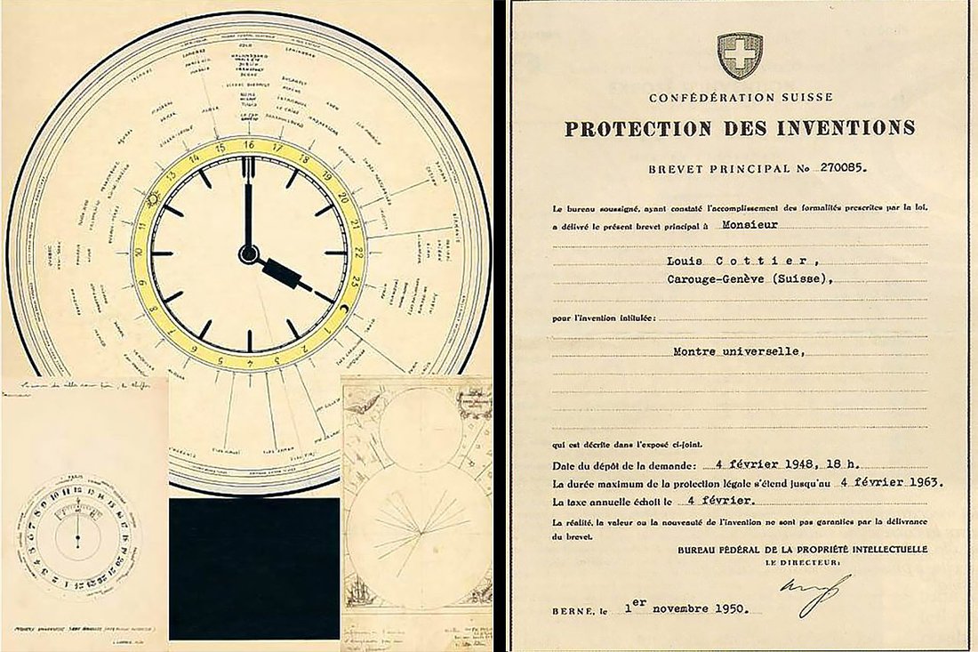 Original-drawing-for-the-World-Time-Watch-by-Louis-Cottier