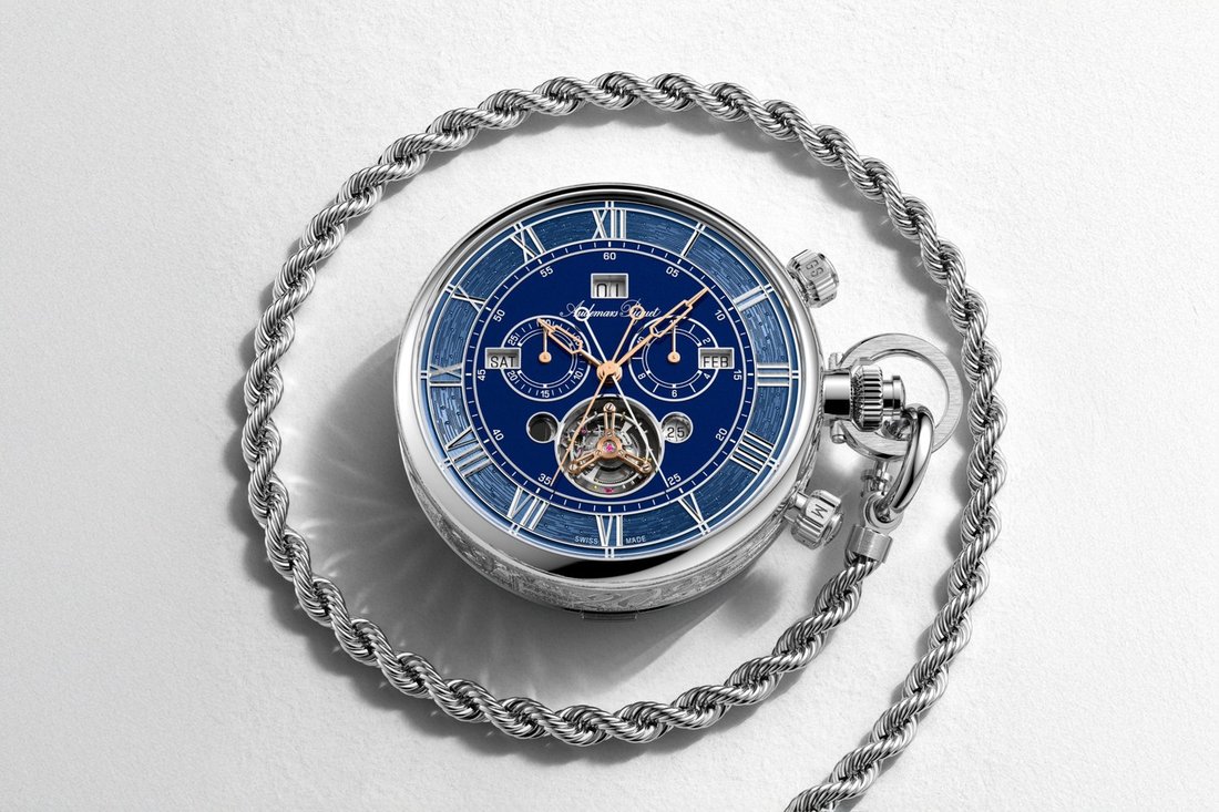 Audemars Piguet 150e Heritage Pocket Watch with Platinum Chain