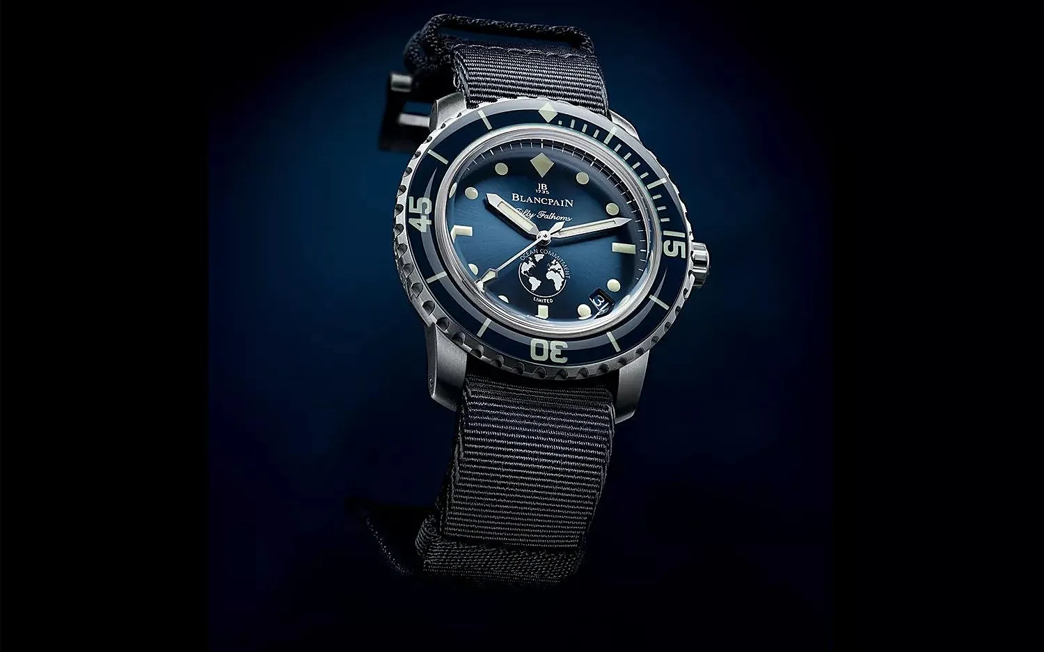 In the dark. The Fifty Fathoms was designed in 1953 to be legible where light does not reach. Photo: Blancpain