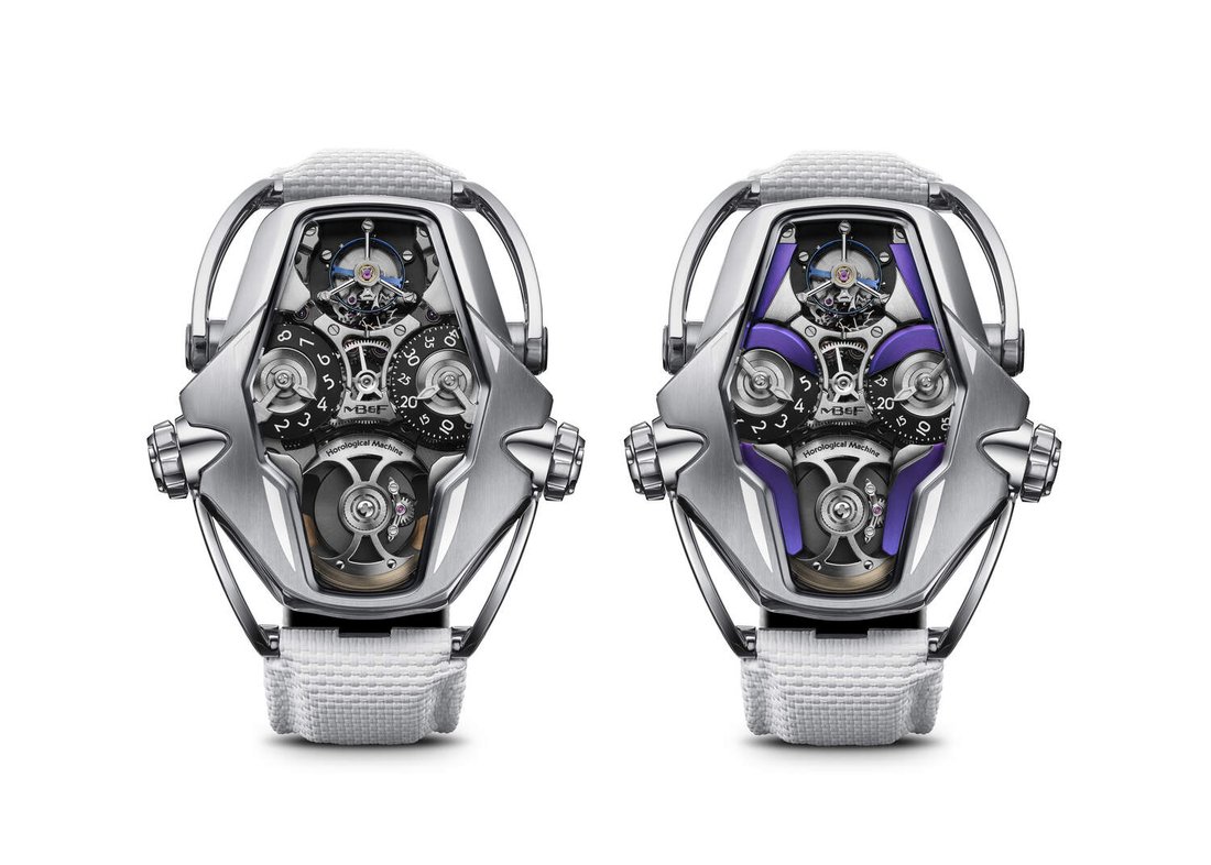 MB&F HM12 The Guardian, purple, visor open and closed