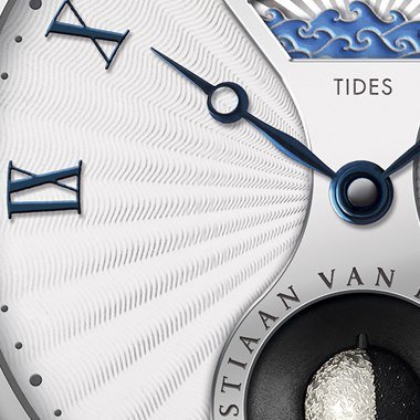 Christiaan van der Klaauw Real Moon Tides, guilloche kadran detayi