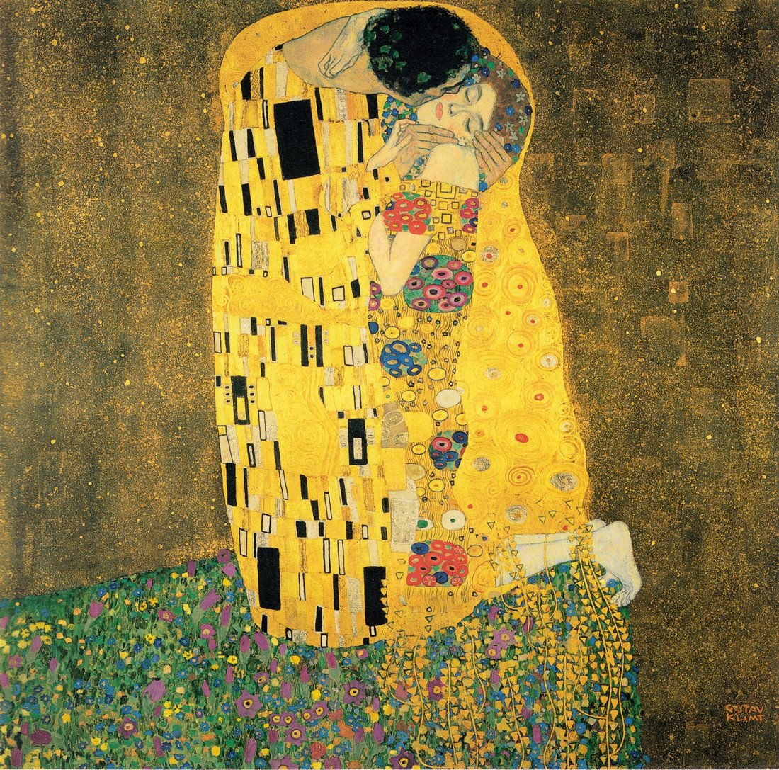 Gustav Klimt - Opucuk (Der Kuss), 1907-1908, Belvedere Viyana