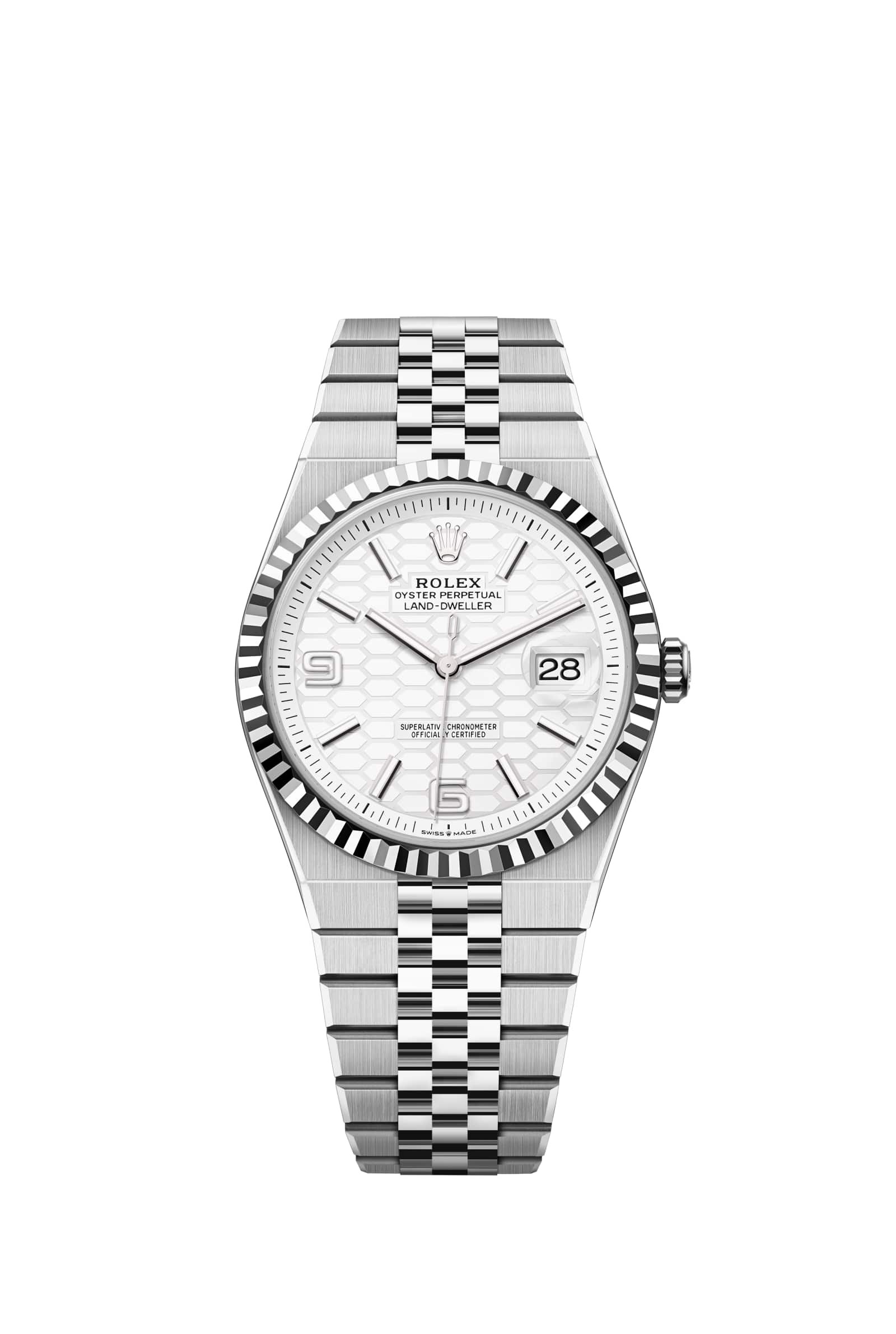Rolex Land-Dweller 40, White Rolesor bal peteği kadran