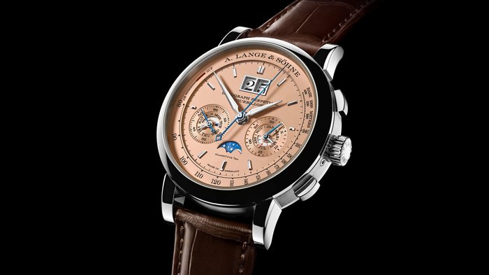 A. Lange Sohne Datograph Perpetual Tourbillon: somon kadran, beyaz altin kasa (3/4)