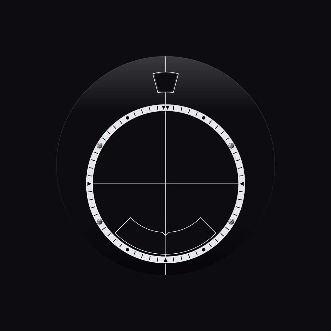 Merkezi saniye izi ve arti-nisan (crosshair) gostergesi