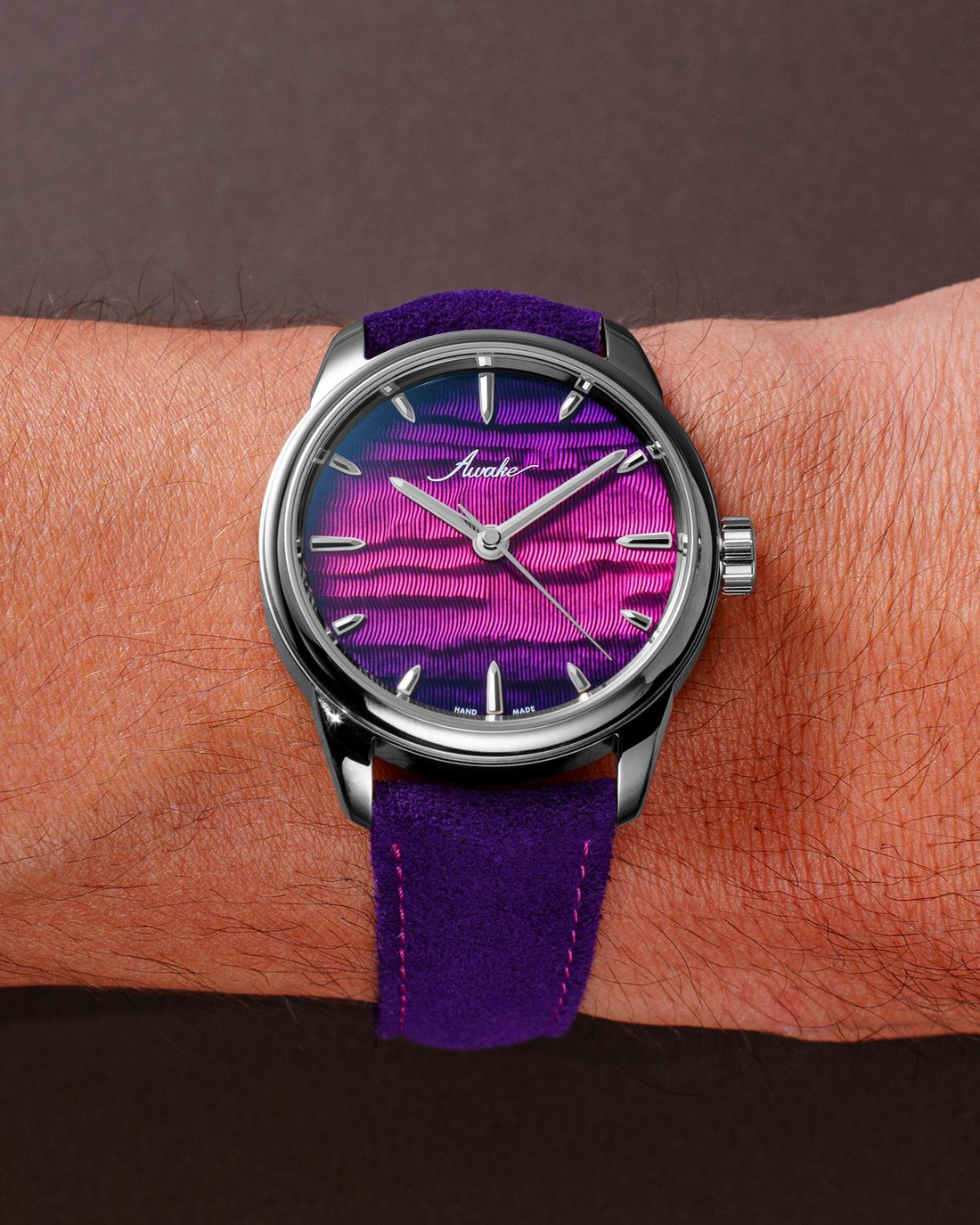 Awake Guilloche Main Sunset on the wrist