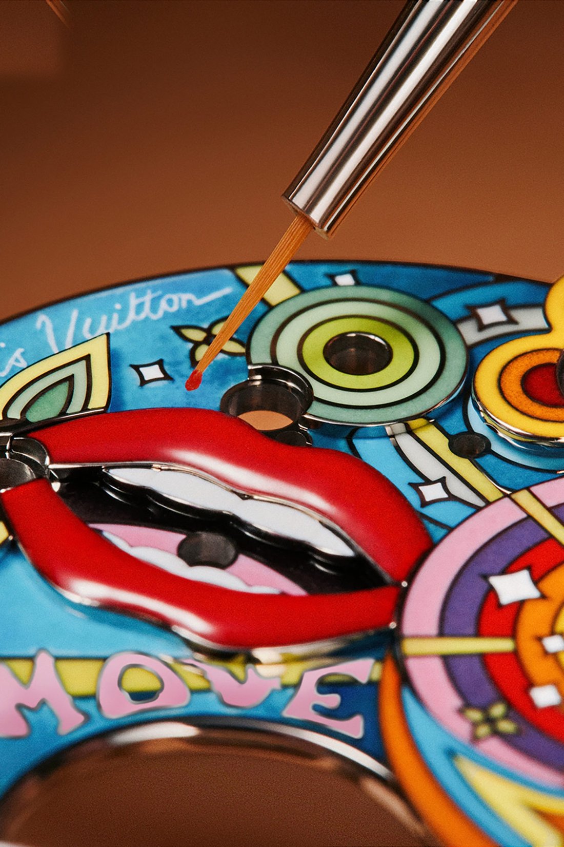 Louis Vuitton Tambour Taiko Arty Automata enamel painting
