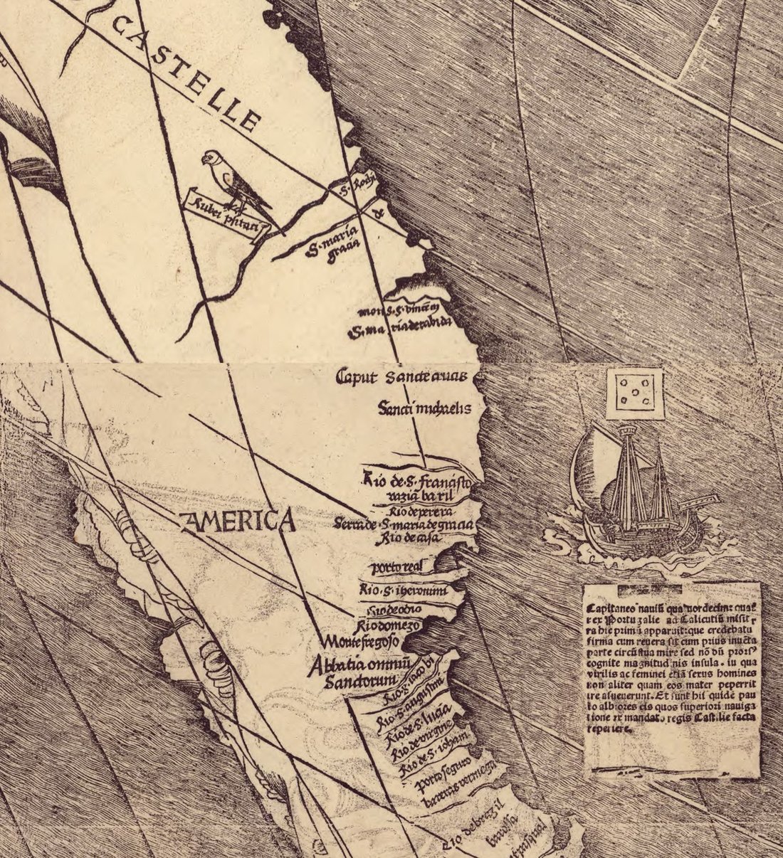 Waldseemuller haritasi 1507 - America adinin ilk kez yazilisi