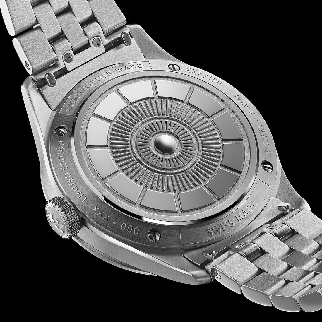 Christopher Ward C1 Jump Hour MK V, kasa arkası