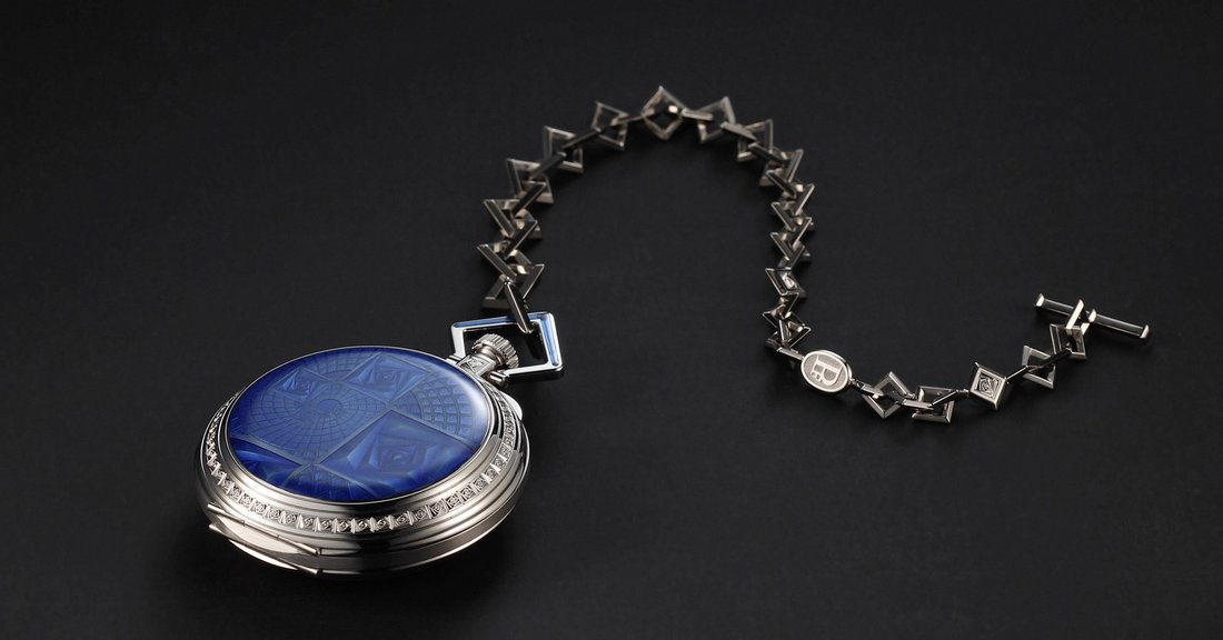 Parmigiani La Rose Carrée - mavi kapak ve zincir