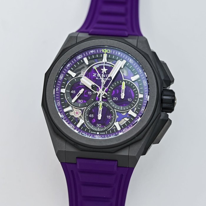 Zenith Defy Extreme Ultraviolet: mikro kumlanmis titanyum kasa ve mor kadran
